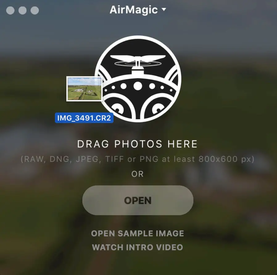 Uploading a photo to Airmagic software